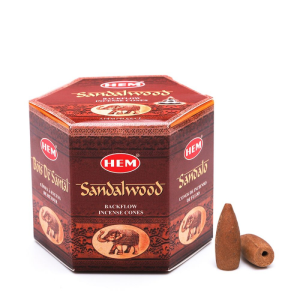HEM vonné kužele tečúci dym (back flow) Sandalwood 40 ks
