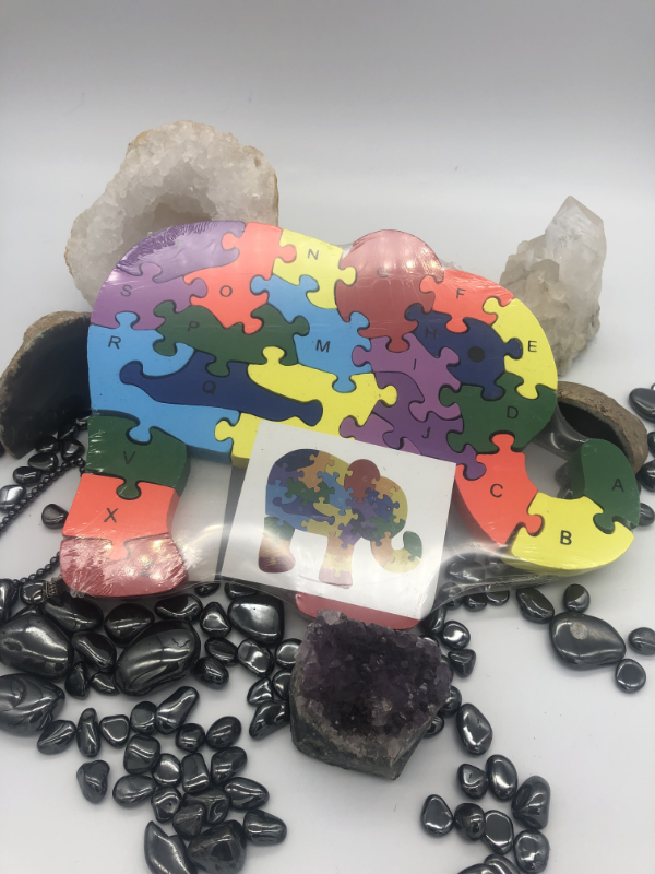 Drevené Puzzle Sloník Šťastia 26 dielikov